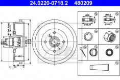 Tambur frana AUDI FOX 1.5 - ATE 24.0220-0718.2 foto