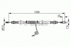 Cablu, frana de parcare FORD TRANSIT platou / sasiu 2.3 16V LPG [RWD] - BOSCH 1 987 482 281 foto