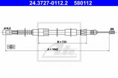 Cablu, frana de parcare VW LT28-50 bus 2.4 D - ATE 24.3727-0112.2 foto