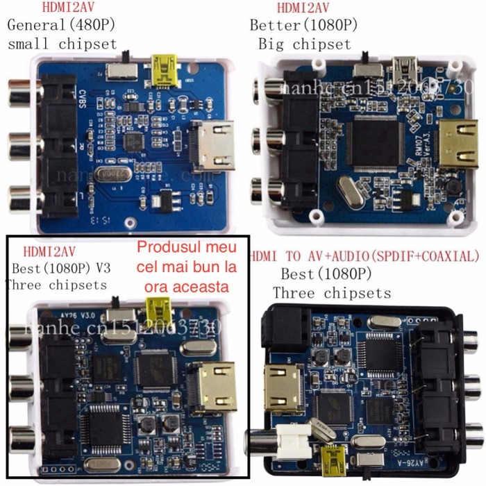 Convertor HDMI la RCA / AV, 1080P, 3 procesoare, model 2018 cel mai performant foto mare Convertor HDMI la RCA / AV, 1080P, 3 procesoare, model 2018 cel mai performant foto mare
