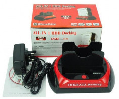 RACK extern HDD CDROM Docking Station2 x HDD, IDE,SATA prinUSB Lichidare Stoc foto