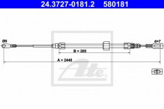 Cablu, frana de parcare VW LT Mk II bus 2.3 - ATE 24.3727-0181.2 foto