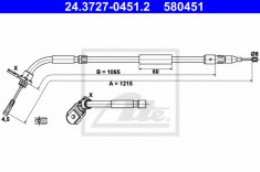 Cablu, frana de parcare MERCEDES-BENZ A-CLASS E-CELL - ATE 24.3727-0451.2 foto