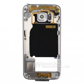 Rama carcasa mijloc Samsung Galaxy S6 Edge G925 alb/gold foto