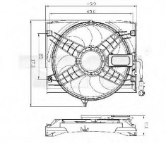 Ventilator, radiator BMW 3 limuzina 320 d - TYC 803-0011 foto