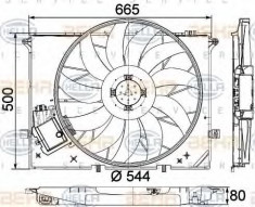 Ventilator, radiator MERCEDES-BENZ CL-CLASS cupe CL 600 - HELLA 8EW 351 040-091 foto