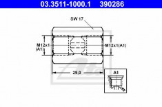 Adaptor, conducte frana - ATE 03.3511-1000.1 foto