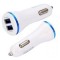Incarcator auto dual usb LONIO alb+albastru