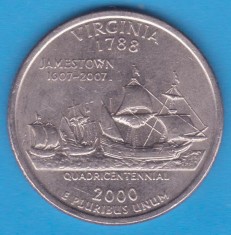 (M961) MONEDA SUA - QUARTER DOLLAR 2000, LIT. D - VIRGINIA