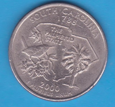 (M953) MONEDA SUA - QUARTER DOLLAR 2000, LIT. P - SOUTH CAROLINA foto