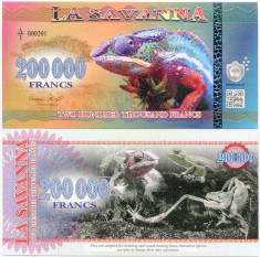 LA SAVANNA- 200000 FRANCS 2016- UNC!! foto