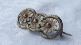 Argint BROSA VIENA MARGARETE cu PISTIL AURIT vintage DE EFECT finuta ELEGANTA