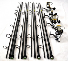 SET 4 Lansete Crap 3.6m CU 4 MULINETE COOL ANGEL G6500 CU 11 Rulm SI Baitrunner foto