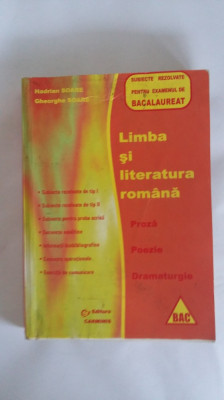 LIMBA SI LITERATURA ROMANA, PROZA POEZIE ,DRAMATURGIE, BACALAUREAT foto
