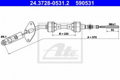 Cablu ambreiaj FIAT FIORINO 1.7 D - ATE 24.3728-0531.2 foto