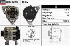 Generator / Alternator OPEL ASTRA G hatchback 1.2 16V - DELCO REMY DRB4210 foto