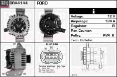 Generator / Alternator FORD MONDEO Mk III combi 2.2 TDCi - DELCO REMY DRA4144 foto