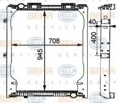 Radiator, racire motor MAN F 2000 19.233 FC CNG - HELLA 8MK 376 721-481 foto