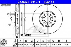 Disc frana SEAT IBIZA V 1.2 - ATE 24.0325-0113.1 foto