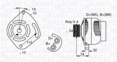 Generator / Alternator FIAT PUNTO 1.4 Natural Power - MAGNETI MARELLI 063377011010 foto