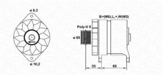 Generator / Alternator RENAULT CLIO 1.9 D - MAGNETI MARELLI 943356565010 foto