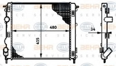 Radiator, racire motor RENAULT KANGOO 1.4 - HELLA 8MK 376 719-681 foto