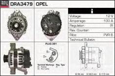 Generator / Alternator OPEL VECTRA A hatchback 2.0 - DELCO REMY DRA3479 foto