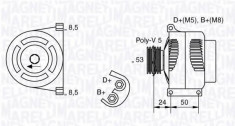 Generator / Alternator LANCIA YPSILON 1.4 16V - MAGNETI MARELLI 063377013010 foto