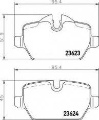 placute frana BMW (BRILLIANCE) 3 SERIES 320 i - HELLA 8DB 355 011-271 foto