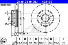 Disc frana FORD C-MAX II 1.6 Ti - ATE 24.0125-0199.1 foto