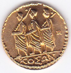 Replica dupa moneda dacica de aur Koson ( Coson ) emisa de Monetaria Statului foto