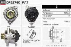 Generator / Alternator FIAT PUNTO 1.8 130 HGT - DELCO REMY DRB2760 foto