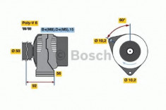 Generator / Alternator MERCEDES-BENZ S-CLASS limuzina S 280 - BOSCH 0 986 041 550 foto