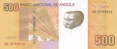 Bancnota Angola 500 Kwanzas 2012 - P155 UNC foto