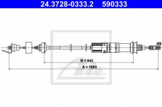 Cablu ambreiaj PEUGEOT EXPERT Van 1.9 D - ATE 24.3728-0333.2 foto
