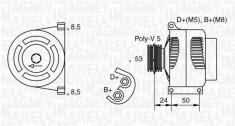 Generator / Alternator FIAT PUNTO 1.2 16V 80 - MAGNETI MARELLI 063377010010 foto