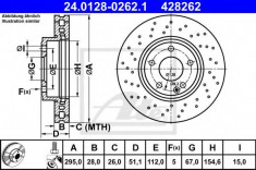 Disc frana MERCEDES-BENZ B-CLASS B 180 Turbo - ATE 24.0128-0262.1 foto