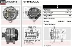 Generator / Alternator FORD IKON V 1.4 TDCi - DELCO REMY DRA4248 foto