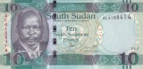 Bancnota Sudanul de Sud 10 Pounds 2015 - P12a UNC (culoare modificata)