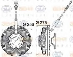 Cupla, ventilator radiator DAF XF 105 FT 105.460 - BEHR HELLA SERVICE 8MV 376 734-781 foto