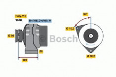 Generator / Alternator MERCEDES-BENZ C-CLASS limuzina C 230 Kompressor - BOSCH 0 986 041 040 foto