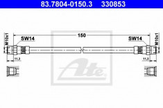 Furtun frana AUDI 4000 1.3 - ATE 83.7804-0150.3 foto