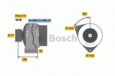 Generator / Alternator MERCEDES-BENZ UNIMOG U 5000 - BOSCH 0 124 615 057 foto