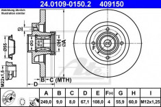 Disc frana PEUGEOT 307 1.6 16V - ATE 24.0109-0150.2 foto