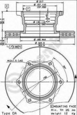 Disc frana MERCEDES-BENZ VARIO platou / sasiu 613 D, 614 D - BREMBO 09.8205.10 foto