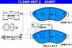 placute frana FIAT DUCATO caroserie 140 Natural Power - ATE 13.0460-4807.2 foto