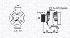 Generator / Alternator FIAT PANDA 1.3 D Multijet 4x4 - MAGNETI MARELLI 063358062010 foto