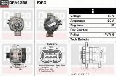 Generator / Alternator FORD KA Van 1.3 i - DELCO REMY DRA4258 foto