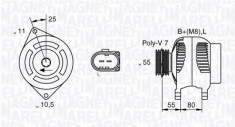 Generator / Alternator UAZ PATRIOT 2.3 D - MAGNETI MARELLI 063533250530 foto