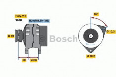 Generator / Alternator OPEL VECTRA A hatchback 2.5 V6 - BOSCH 0 986 042 750 foto